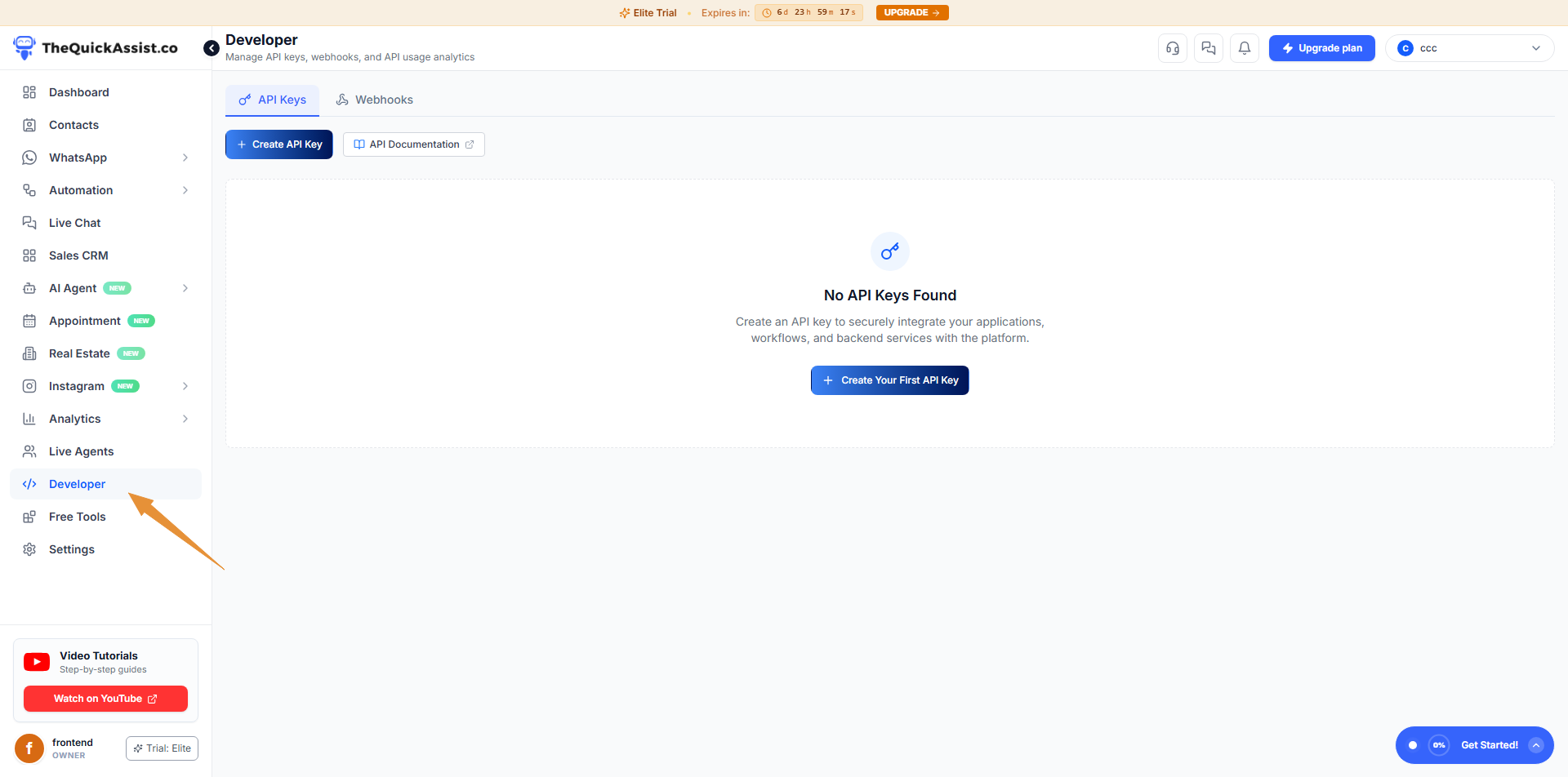 API Integration Tab