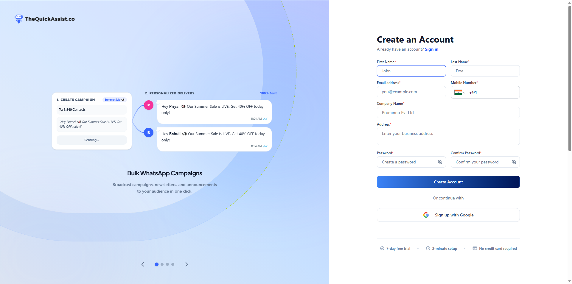 Create an Account